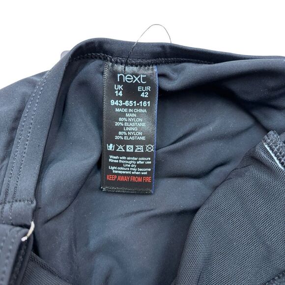 Next Black Rouches One Piece Swimsuit Sz 10 - Picture 8 of 11